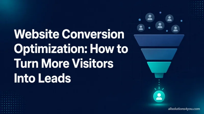 A three-tier funnel narrowing a scatter of visitor avatars down into a single highlighted lead.